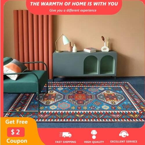Retro Bohemia Carpets for Living Room Ethnic Persian Hotel Dining Room Study Area Rugs Non-Slip Washable Carpet Drop Shipping