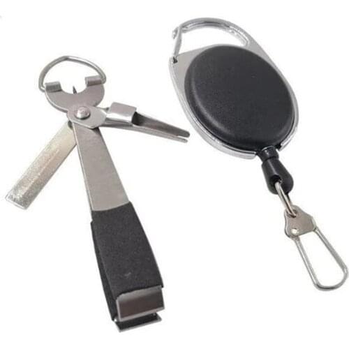 Fishing Quick Knot Tool Set with Ring Fast Tie Nail Knotter Line Cutter Clipper Nipper with Retractor Tackle Accessories &T8