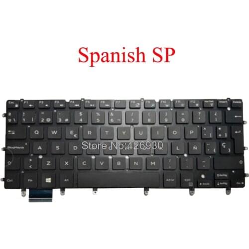 Laptop SP Keyboard For DELL For XPS 13 9343 9350 9360 For Inspiron 7547 7548 Spanish 0H7M9V H7M9V black with backlit new