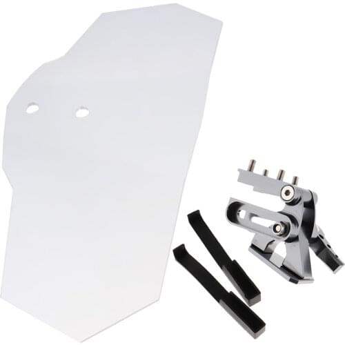 Universal Motorcycle Windscreen Clear Windshield Spoiler Deflector Adjustable Lockable