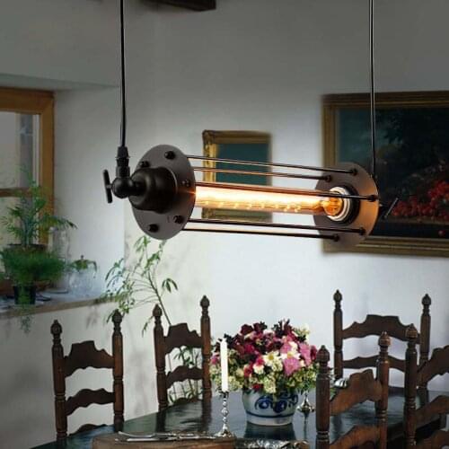 Edison Vintage Pendant Lamp Loft Wrought Iron Pendant lights Dining room Retro Flute Hanging Lamp Lighting Fixture 110V-240v