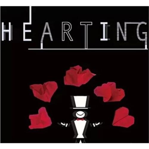 Hearting by Way & Himitsu Magic Red Heart Folding Magic Tricks Comedy Street Close Up Magia Card Magie Illusion Gimmick Props