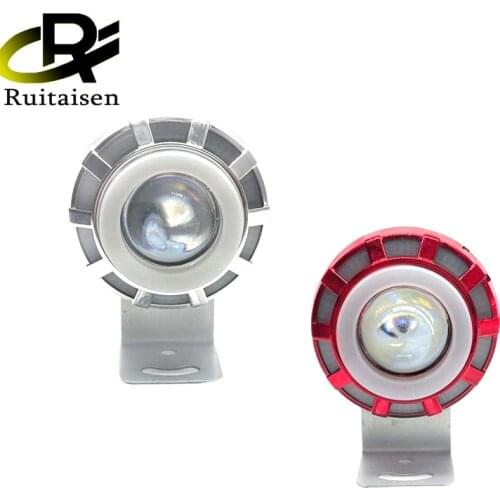 High Low Universal Motorcycle Double Angel Eyes Devil Headlights projector Led Bulb Led Chip Motorbike Fog Spot Light Headlamp