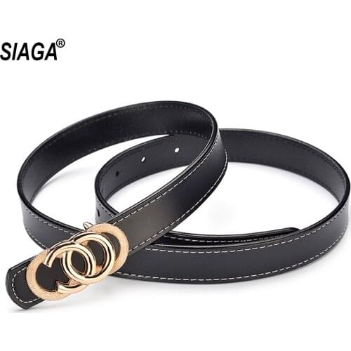 Ladies Cow Genuine Leather Ring Pattern Slide Buckle Metal Fashion Design 23mm Wide Female Accessories for Women FCO059