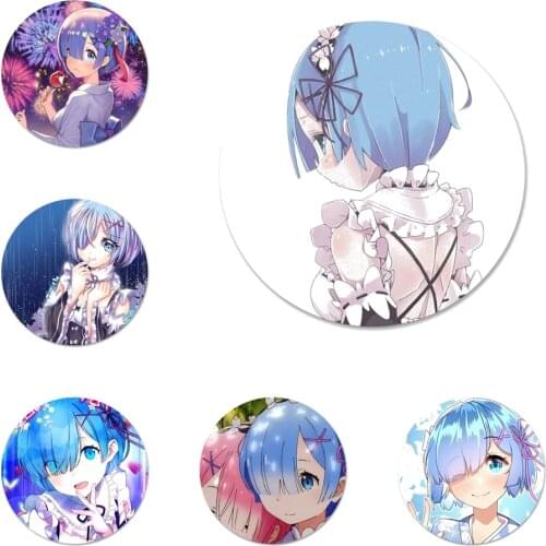 Anime Rem Re Zero Emilia Badge Brooch Pin Accessories For Clothes Backpack Decoration gift