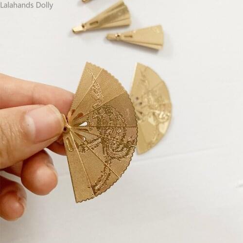 1/12 DollHouse Mini Ancient Chinese style fans Doll Make Metal Accessories