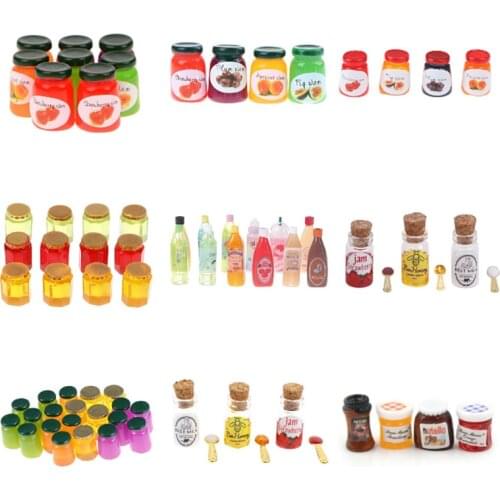 1/2/3/4/5/8pcs 1:12 Miniatures Dollhouse Jams Furniture Miniature Kitchen Doll House Kitchen DIY Dollhouse Food Accessories