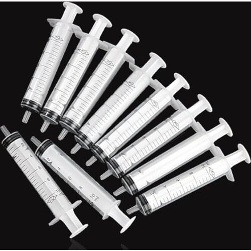 100Pcs/lot 10mL Injection Nutrient Syringe Solute Mixture Cartridge Disposable Sampler Plastic Syringe Pets Measuring Hydroponic