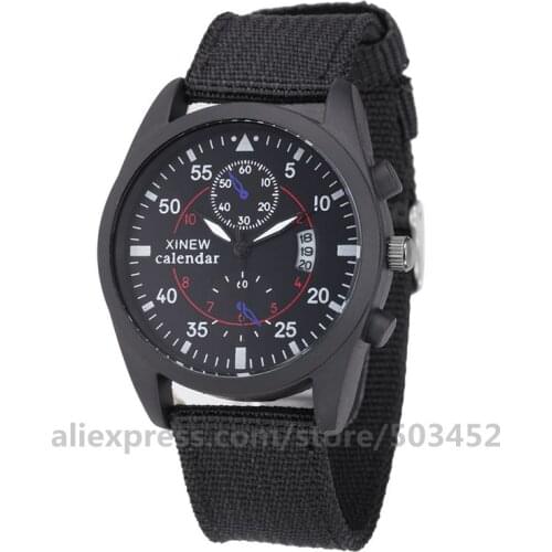 100pcs/lot XINEW 2247 Nylon Belt Wristwatch Personality Pointer Watch For Men New Style Roman Numerals Wholesale Clock