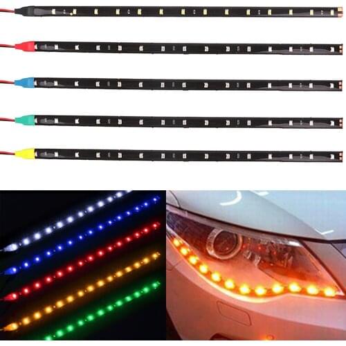 2PCS 3528 1210 Patch Waterproof LED Soft Light Strip 30CM15 Automobile 12V Atmosphere Lamp Universal Type SMD 3W 30CM
