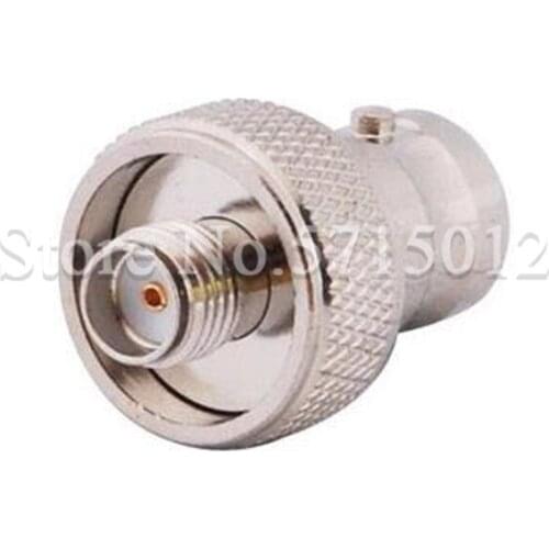 2pcs Nickel Plating Brass Connector Adapter BNC Famale Head Turn To SMA Famale Head RF Coax Cable Adaptors For Walkie-talkie