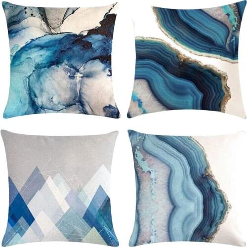 4 pcs Outdoor Throw Pillow Covers 45 x 45CM Geometric Cushions Covers Printed Decorative Square Pillow Cases for Sofa