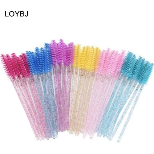 LOYBJ 50Pcs Disposable Eyelash Makeup Brushes Eye Lashes Extension Cosmetic Mascara Wands Applicator Comb Beauty Brush Tools