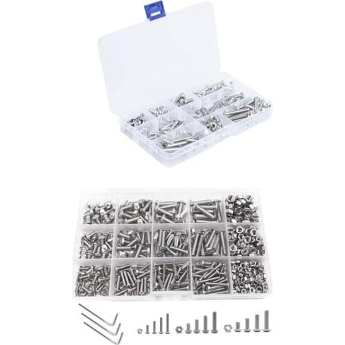 650 Pcs Stainless Steel Button Head Hex Socket Head Cap Bolts Screws Nuts Assortment Kit, 150Pcs M5 & 500 Pcs M3 M4 M5 CNIM Hot