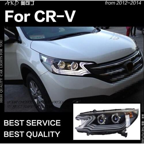 AKD Car Styling Head Lamp for CR-V Headlights 2012-2014 LED Headlight led DRL Double Lens Hid Bi Xenon Auto Accessories
