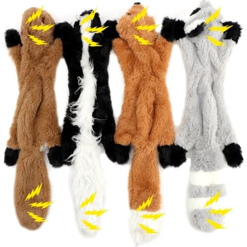 Squirrel Raccoon Fox Skunk Animal Plush Toy Dog Toys New Cute Plush Toys Squeak Pet Squeaky Whistling Involved Squirrel