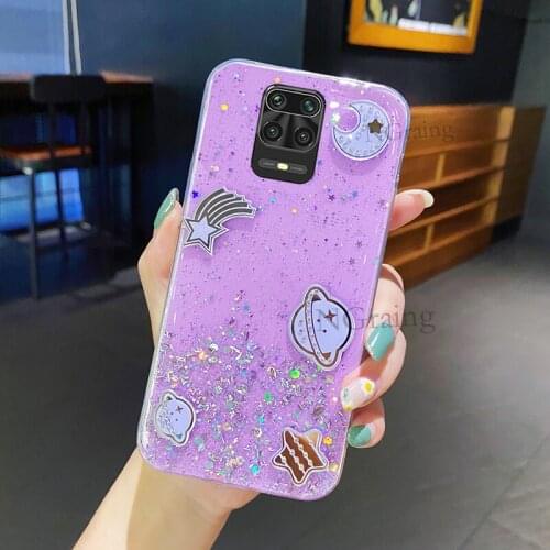 Phone case Redmi Note 9 Pro 9SGlitter Star Space TPU Transparent Soft Cover Redmi Note 9 Pro 9S Casing