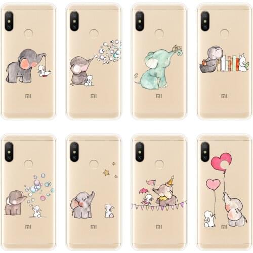 Soft Phone Case For Xiaomi Xiaomi MI A1 A2 Lite Mi5 Mi6 Mi8 Silicone Elephant Back Cover For Xiaomi Mi 5 5C 5S 5X 6 6X Plus 8 SE