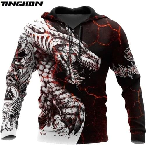 Black & White Tattoo Dragon 3D Printed Men Hoodies Sweatshirt Unisex Streetwear Zipper Pullover Casual Jacket Tracksuits XS-7XL