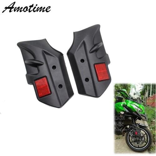 Black ABS Motorcycle Front Shock Guard Fork Cover Protector for Versys650 KLE650 2011-2017