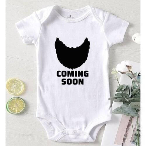 Print Coming Soon One Piece Jumpsuit Winter Kids Fall Clothes for Toddler Girls Beard Newborn Baby Clothing Kids Outfit