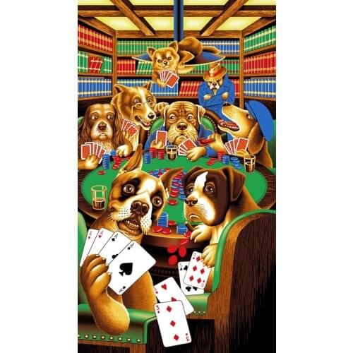 Home Decor Dogs Playing Poker Vintage 1-Silk Art Poster Wall Sicker Decoration Gift