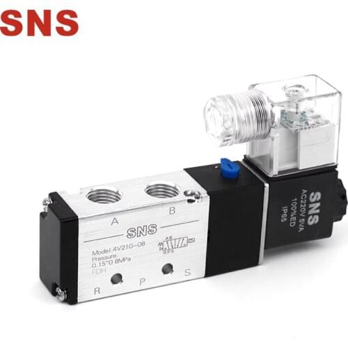 SNS 4V210-08/DC24V 5/2 Port 1/4 Inlet Single Coil Pilot-Operated Electric Solenoid Valve