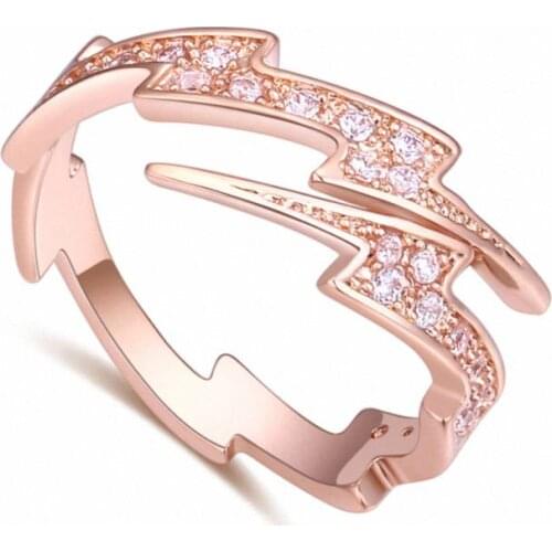 TRACYSWING Element Brand Real AAA Zirconia Micro Inlays Rose Gold Color Ring Party For Women Valentine Gift Th-129591