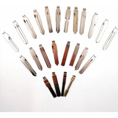 HKCYSEA 24pcs/lot Metal Blank Uncut Flip KD Remote Key Blade For KEYDIY/Handy Baby/Xhorse VVDI Remotes