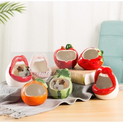 Hamster Nest Ceramic Shell Nest Porcelain Vase Golden Silk Bear Small House Den Hut Cooling Igloo Sleeping Pit Summer Supplies