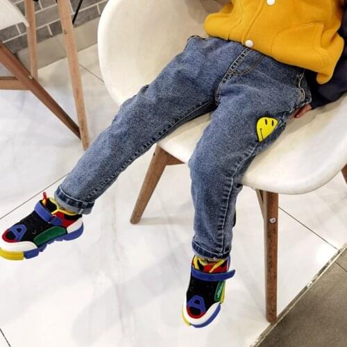 IENENS Slim Jeans Boys Pants Fit 95-150 CM Elastic Waist Denim Trousers Autumn Kids Girl Stretch Jeans Child Clothes