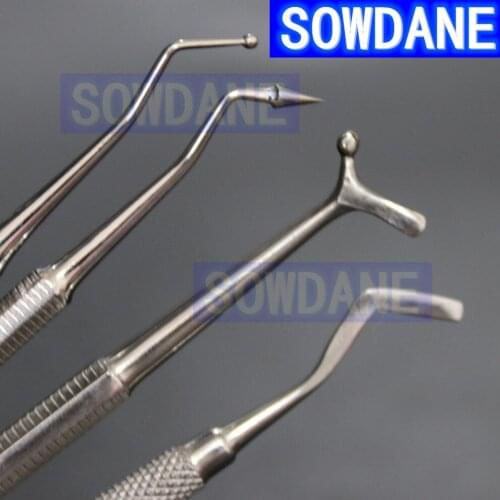 4pcs Dental Stainless Steel Composite Filling Instrument spatula Amalgam Plastic Double Ends Lab Laboratory Tool