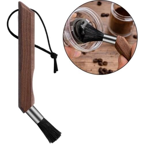 Coffee Grinder Cleaning Brush With Natural Bristles Lanyard Coffee Machine Brush Cleaner Tool For Barista Home Kitchen