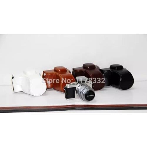 Leather Camera case bag for OLYMPUS Pen E-PL6 E-PL5 EPL5 EPL6 E-PM2 EPM2