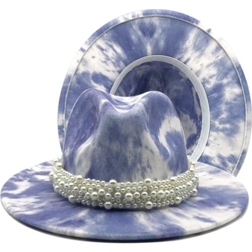 Summer tie dyed fedora hat felt hat for women multicolor jazz hat chapeau femme шляпа женская sombreros de mujer spring hat