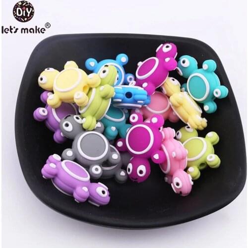 Lets Make 500PC Silicone Tortoise DIY Crafts Accessories Beads Chewable Toys Gifts Made Teething Nursing Necklace Baby Teether