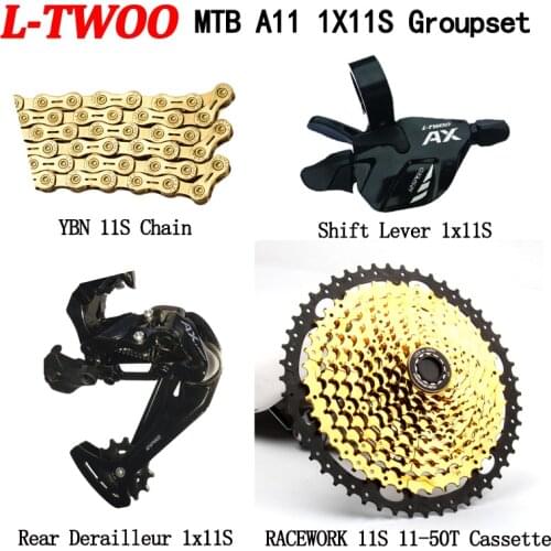 LTWOO AX11 Mountain Bike Groupset 11 Speed Shifter+Rear Deraileur+RACEWORk 11-50TCassette+YBN 11S Chain 4 Piece Set Eagle M8000