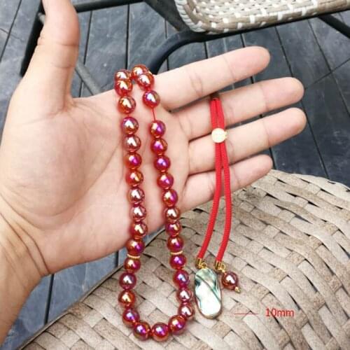 Natural Agates womens rosary 33 66 99 Tasbih handmade Muslim misbaha with Shell pendant Islam prayer beads Eid gift stone