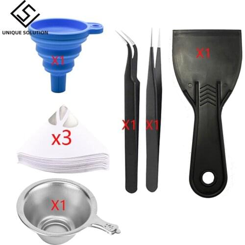 Paper SLA Funnel New Metal UV Resin Filter Cup+Silicon SLA tweezers SLA Resin Special Tool Shovel for SLA 3D Printer