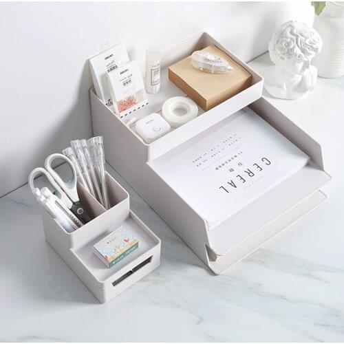 Office desktop organizer storage box drawer type A4 file multi-layer storage rack student desk combination storage rack