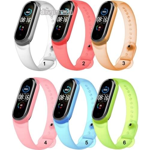 New Transpare Silicone Wrist Band Strap for XIAOMI MIBand 3 4 5 6 MIBand 4 Bracelet Replacement Strap for mi band 6 5 4 3 strap