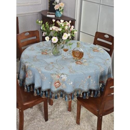 European-Style Luxury chenille Thick round Table cloth Tablecloth Turntable Double-Layer Seat cover Fabric Home usage tovaglia