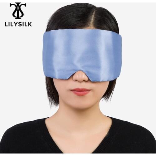 LilySilk Silk Eye Mask Sleep 19 Momme 100% Pure Silk Men Women Light Blue Clearance Sale Free Shipping