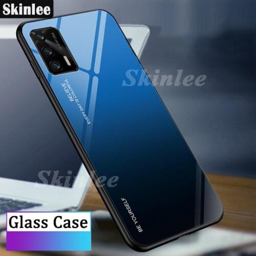 Skinlee For Realme GT 5G Case Gradient Color Tempered Glass Hard Phone Cover For Realme GT Case Funda