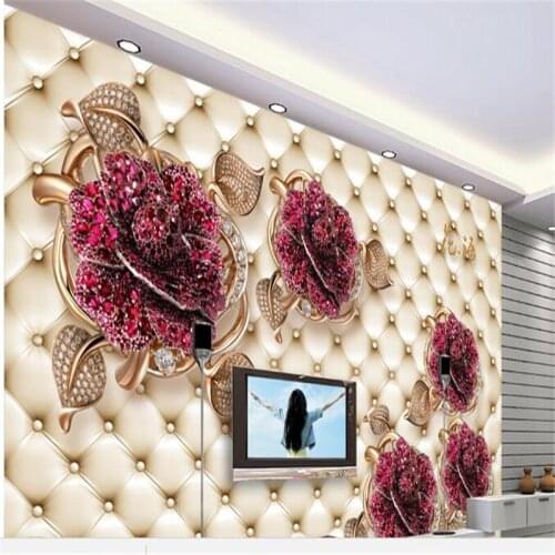 Beibehang wallpaper Smart 3D flower TV background wall flower language background village forest hut night oil painting TV
