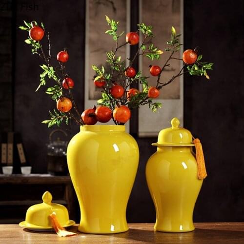 Vases for Flowers Glaze Porcelain Crafts Large Ceramic Vase Home Decor Office Study Furnishings Flower Pot Floral Arrangement