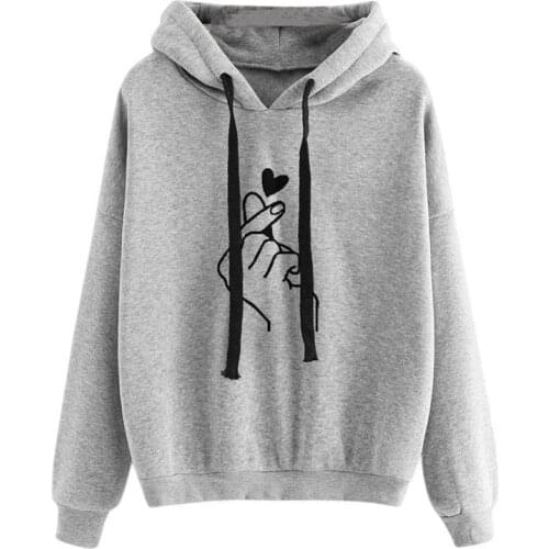 New Fashion Hoodies Sweatshirt Women Love Pattern Hoody Coats Women Casual Hoodies Bluza Damska Plus Size XXXL Women Sweatshirt