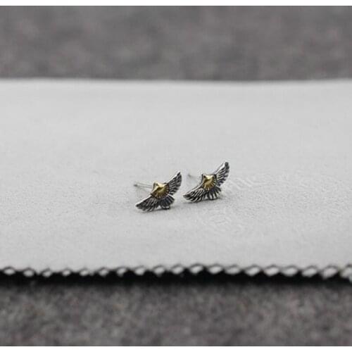 1Pcs Retro Women Mens Eagle Stud Earrings Punk Style Indian Flying Eagle Earring Punk Style Cool Earrings Hip Hop Jewelry