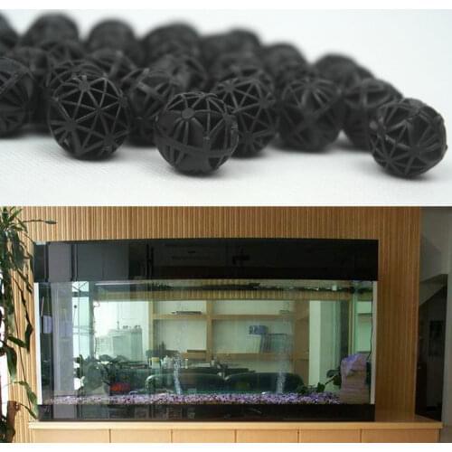 100pcs 18mm Biological Bio Balls Aquarium Fish Nano Tank Aquarium Filter Accessories Use With Wet/Dry Canister Media Black