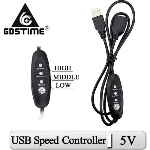 5Pcs/Lot Gdstime USB Speed Governor Line 100CM Extension Cable 5V 1M Fan Speed Controller Wire